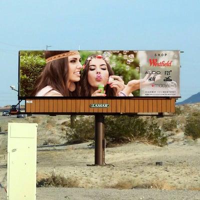 Digital billboard advertising for Westfield Palm Desert