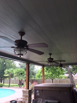 The ceiling fans for he new back porch