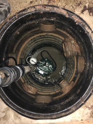 New zoeller sump pump installation.