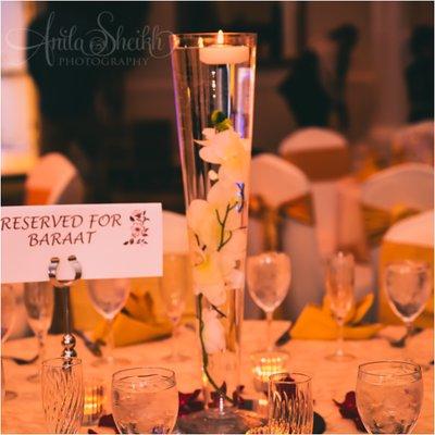 Wedding Details:  Table reserved for groom side of family