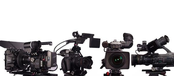 A lineup of some of our broadcast cameras.