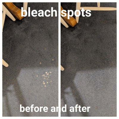 Bleach spots are no match for The Carpet Chemist!