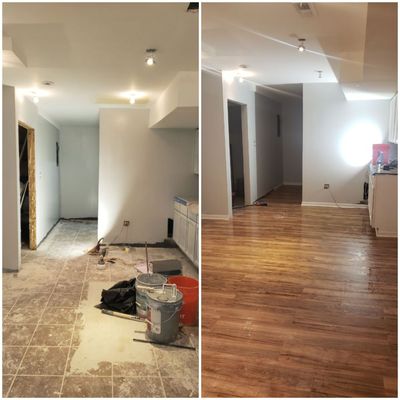 Basement Restoration before and after