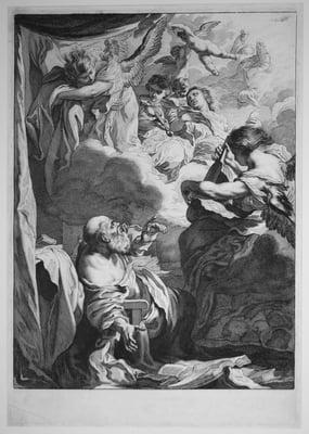 Jeremias Falck (ca. 1619 - 1677): The Ecstasy of Saint Paul, after Johann Liss. ca. 1655 - 1660. Hollstein 26i (of ii), before letters.