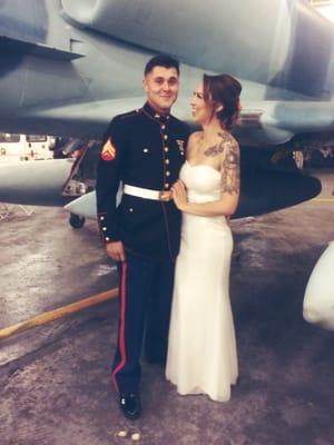 USMC Ball 2015! I lost a lot of weight and she took my dress from a size 6 to a 2 and did an absolutely beautiful job!