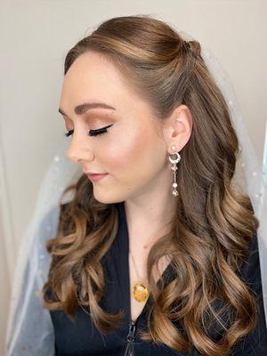 bridal make up by Julie, hair by Liz on location in Pasadena California