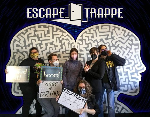 Having a great time escaping at Escape Trappe!