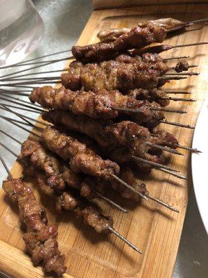 BBQ lamb skewers