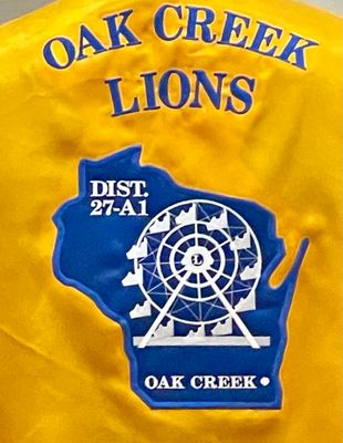 The Oak Creek Lions Club yellow vest.