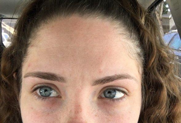 Eyebrow threading results