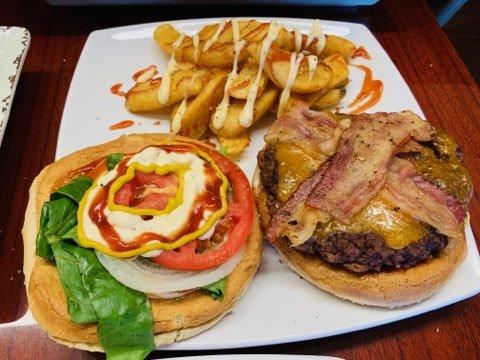 Bacon Cheeseburger and Fries