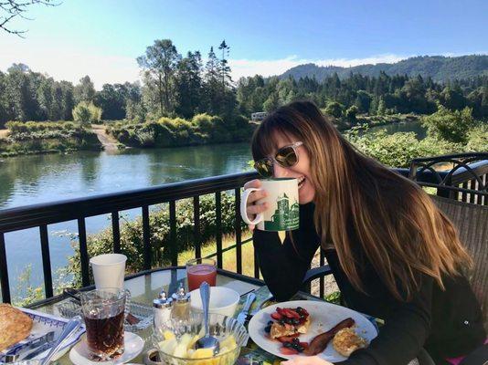 The view on the deck at breakfast.