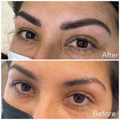 Before and after Microblading