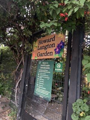 Nice crammed up garden with lots of flowers, but door locked for safety.