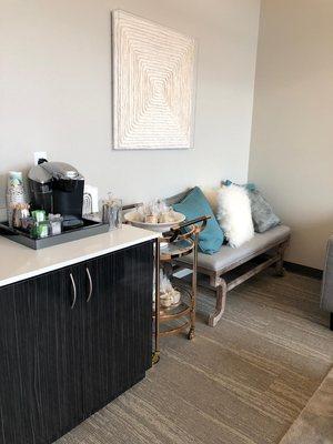 Help yourself to a hot cup of coffee and some treats while you wait for your appointment!