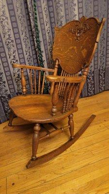 19th-century rocker got destroyed but was completely repaired by A&A Antique Restoration - Long Beach, CA