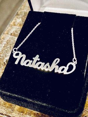 Signature White Gold Nameplate