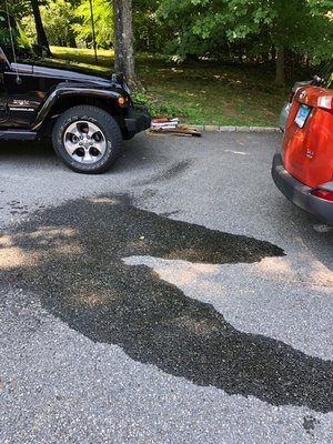 Oil Stain left by truck (the cars weren't there at the time)