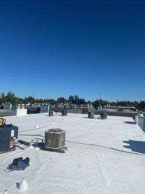 A new TPO roof installed