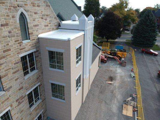 Adding an elevator shaft to a historical building like St. Marks in Findlay, OH is quite an undertaking