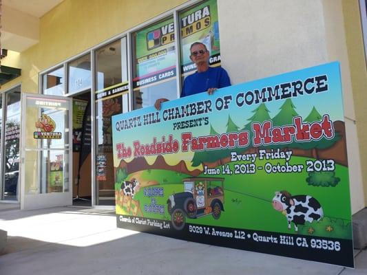 Farmers Market 4'x8' sign - for Quartz Hill Chamber of Commerce