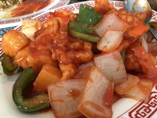 Filet of fish sweet and sour