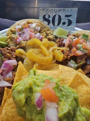 Chips and Guac on the plate