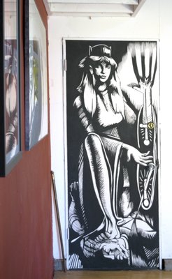 Kate Bush as Lady Macbeth door mural