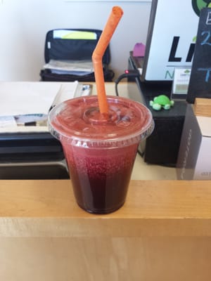 The green machine with beets and carrot juice