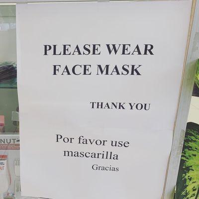 Felt safe because everyone in the shop was required to wear a mask