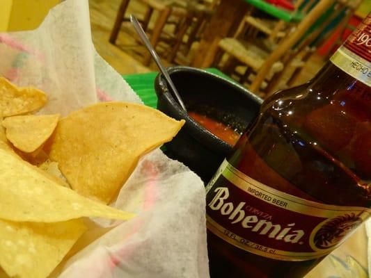 Chips and Salsa with Beer to start! Photo by Harvey-Harv