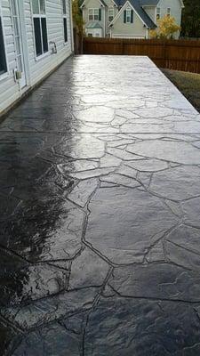 Stamped rough flagstone Mesa Stone, grey highlight.