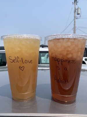 Margarita tea and peach tea