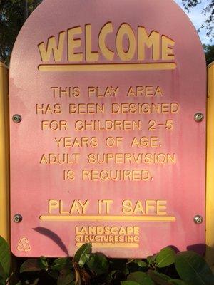 Sign for the Little person playground