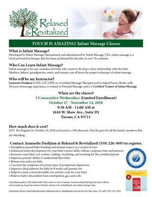 Now certified in infant massage for moms and babies.