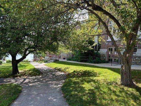 side view of library, great shady spot to read