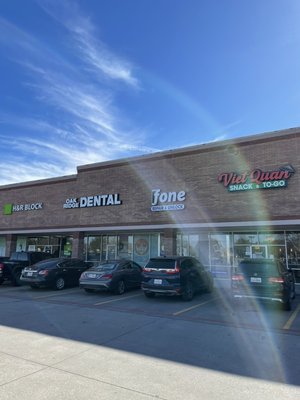 We are located in the Fitness Connection shopping center between Garland Cafe & Dollar Tree