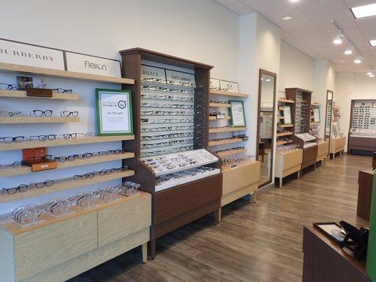 We offer a large selection of frames including designer brands.