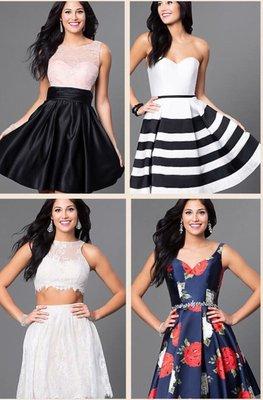 Look stunning in our prom dresses!! Short fun 2 pieces sets and fun a-line skirts.