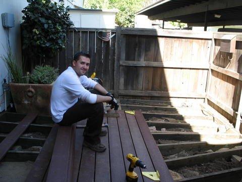 Taking a quick break on a small deck project.