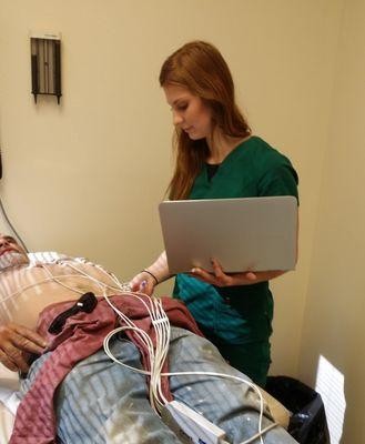 Jessyka performing a digital EKG