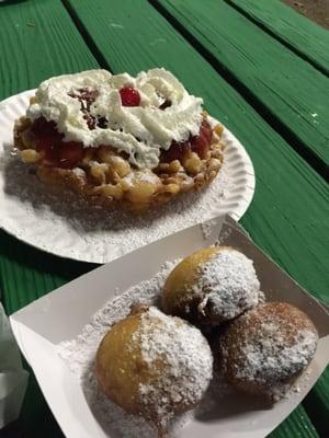 St Patrick's 161st Irish picnic!!  :) deluxe strawberry funnel cakes and fried Oreos!!  Delicious!!