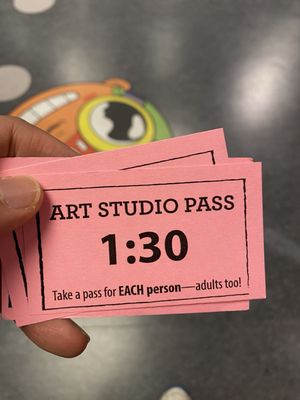 Ticket to art studio