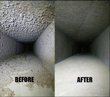 AIr Duct Cleaning - Before and After