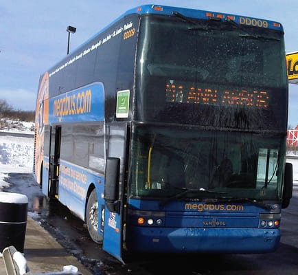 the double-decker megabus at our meal stop