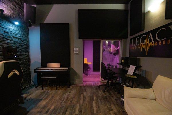 Our production room and vocal booth. (B Room)