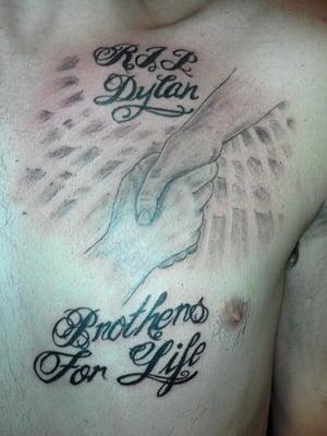 First tattoo for Sean, left chest