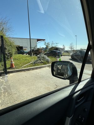 Drive thru line on a Saturday