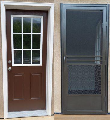 Hinged Screen Door Added to Existing Door