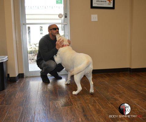 Aspen greeting one of our customers!